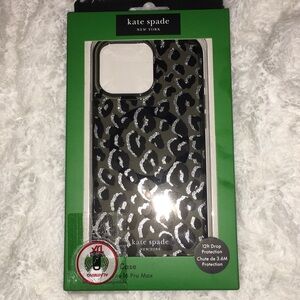 Kate Spade Leopard Print Black and Silver iPhone 16 Pro Max Case